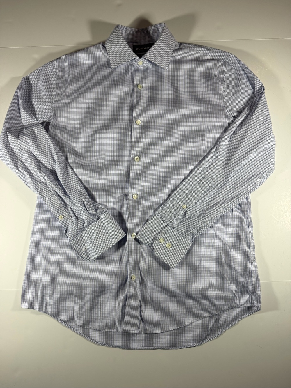 Bonobos Tailored Fit Light Blue Micro-Stripe Dress Shirt 16/34